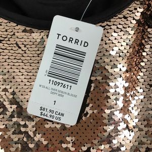 Torrid gold/black sequin top